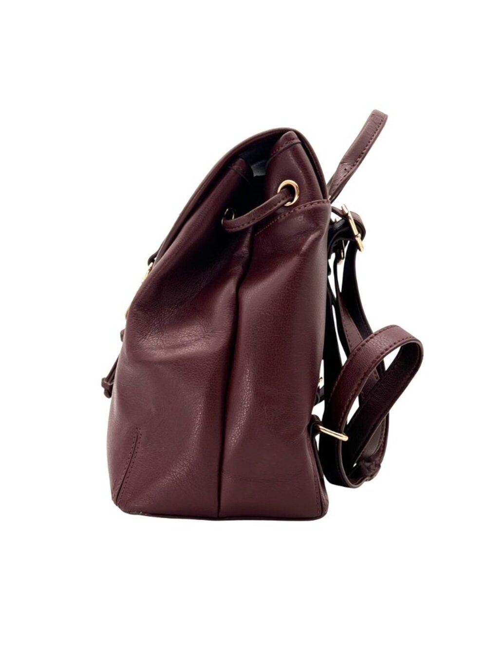 Sole Society Burgundy Faux Leather Backpack With Adjustable Straps & Gold-Tone - Picture 4 of 16